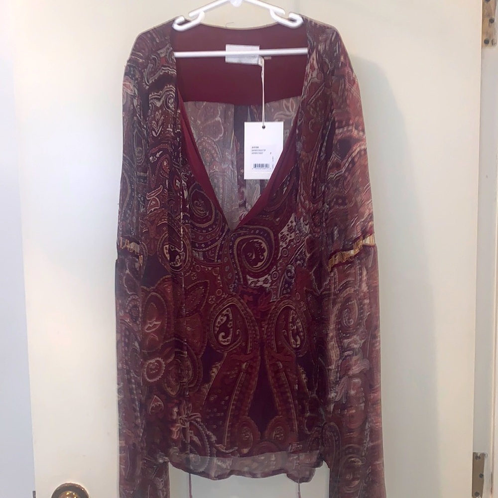 The Jetset Diaries Paisley Print Boho Top - NWT